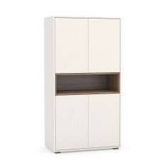 Dulap cu vitrină Mobi Greenwich 08.119 (78.8 cm), Орех Селект Каминный К 020, Белый премиум Dulap cu vitrină Mobi Greenwich 08.119 (78.8 cm), Орех Селект Каминный К 020, Белый премиум