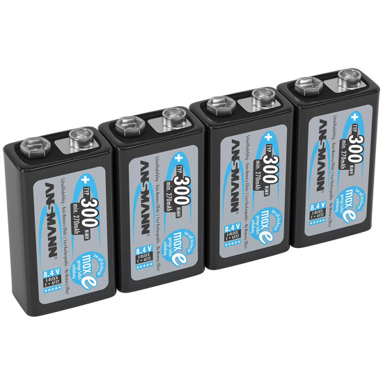 NiMH rechargeable battery 9V-Block E / 6F22 / 8.4V, 300мАh, 1 pack