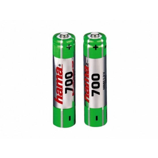 Hama 56801 NiMH Batteries, 2x AAA, 700 mAh, 1.2V