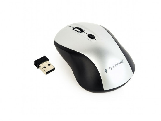 Mouse Gembird MUSW-4B-02-BS, Black/Silver, Радио