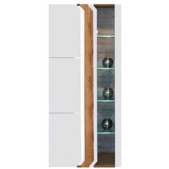 Dulap cu vitrină Fadome Loft L2 (86 cm), White/Wood