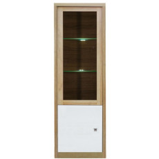 Dulap penal cu vitrină Fadome Milano MI2W (54 cm), Wood/White Dulap penal cu vitrină Fadome Milano MI2W (54 cm), Wood/White
