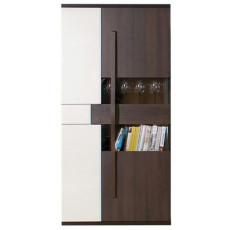 Dulap cu vitrină Fadome Chanell CH2 (85 cm), Wood/White Dulap cu vitrină Fadome Chanell CH2 (85 cm), Wood/White