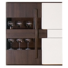 Dulap cu vitrină Fadome Chanell CH2A (85 cm), Wood/Grey Dulap cu vitrină Fadome Chanell CH2A (85 cm), Wood/Grey