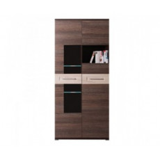 Dulap cu vitrină Fadome Erika Saleve ER2 (90 cm), Brown/Beige Dulap cu vitrină Fadome Erika Saleve ER2 (90 cm), Brown/Beige