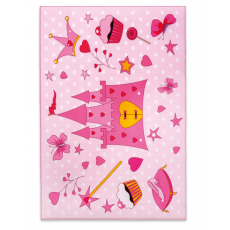 Covor camera copii Cilek Soft Princess Carpet 100х150 cm, Pink