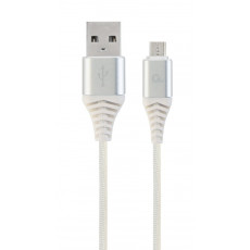 Cablu Cablexpert USB 2.0/micro-USB, Silver/White (CC-USB2B-AMmBM-2M-BW2)