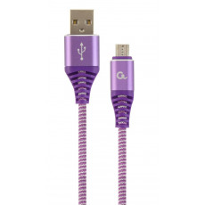 Cablu Cablexpert USB 2.0/micro-USB, Purple/White (CC-USB2B-AMmBM-2M-PW)