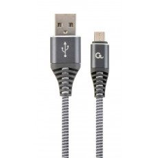 Cablu Cablexpert USB 2.0/micro-USB, Space grey/White (CC-USB2B-AMmBM-2M-WB2)