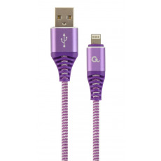 Cablu Cablexpert USB 2.0/Lighting, Purple/White (CC-USB2B-AMLM-2M-PW)