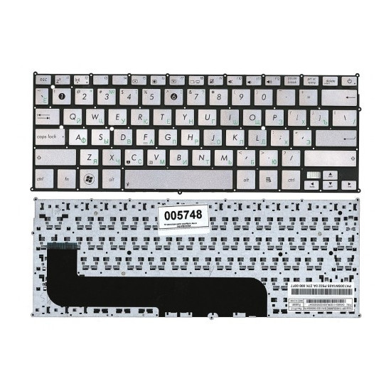 Keyboard Asus ZenBook UX21 w/o frame "ENTER"-small ENG/RU Silver