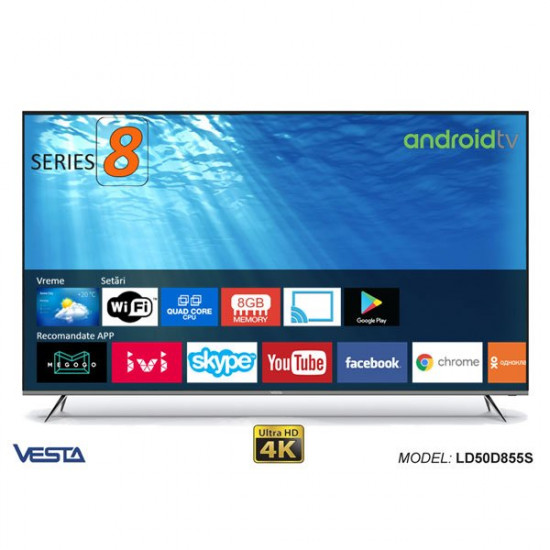 Телевизор LED 50 " Vesta LD50D855S 4K, Black