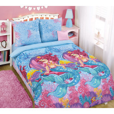 Lenjerie de pat pentru copii Cottony Sirena Euro
