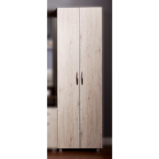 Dulap Ambianta Bruno (60 cm) cu bara si raft, Sonoma Dark/Samoa White