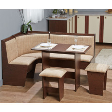 Colț de bucătărie Ambianta Alfa cu 2 taburete ,Wenge Colț de bucătărie Ambianta Alfa cu 2 taburete ,Wenge