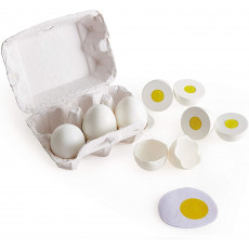 HAPE E3156A Set de joaca Egg Carton, Wooden Food and Kitchen Accessories HAPE E3156A Set de joaca Egg Carton, Wooden Food and Kitchen Accessories