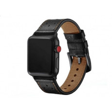 Curelușă AccExpert Apple Watch 38/40mm M/L Black (piele)