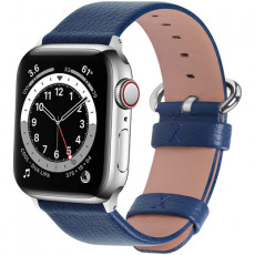 Curelușă AccExpert Apple Watch 38/40mm M/L Blue (piele)