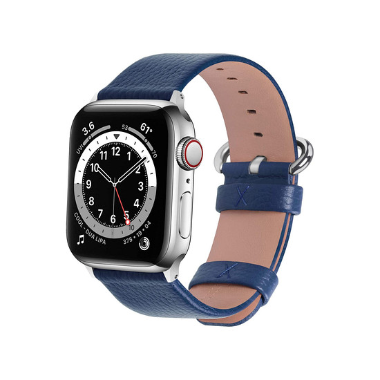 Ремешок AccExpert Apple Watch 42/44mm M/L Blue (кожа)