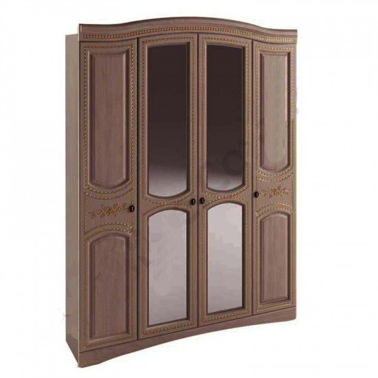 Шкаф для одежды Сокме ВЕНЕРА ЛЮКС (1700) (170 см) с зеркалами, Орех / Орех Тисненый