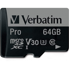 Карта памяти microSDXC 64 ГБ Verbatim Pro U3 (47042)