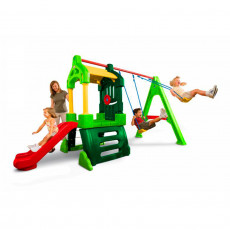 Complex de joc Little Tikes 171093E13 Spatiu de joaca Super cu tobogan si 2 leagane, Зеленый Complex de joc Little Tikes 171093E13 Spatiu de joaca Super cu tobogan si 2 leagane, Зеленый