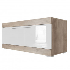 Comoda TV SV - Мебель Ницца (110.1 cm), Каньон светлый / белый глянец Comoda TV SV - Мебель Ницца (110.1 cm), Каньон светлый / белый глянец