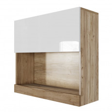 Dulap de perete SV - Мебель Ницца (80 cm) горизонтальный (800), Галифакс табак / Белый глянец Dulap de perete SV - Мебель Ницца (80 cm) горизонтальный (800), Галифакс табак / Белый глянец