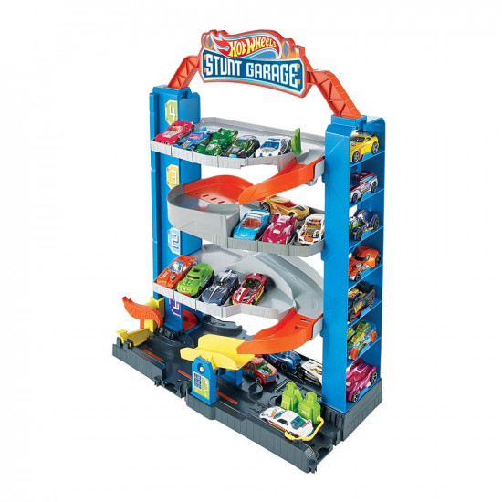 Mattel Hot Wheels GNL70 Set de joacă Garaj cu patru nivele pentru mașinuțe