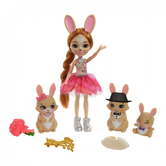 Mattel Enchantimals GYJ08 Set de joacă Iepurașul Brystal și familia