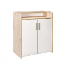 Comodă Mobi Vesta 13.102 (76.6 cm), Гаскон Пайн светлый,Белый PE шагрень Comodă Mobi Vesta 13.102 (76.6 cm), Гаскон Пайн светлый,Белый PE шагрень
