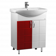 Dulap pentru baie Mashtab Domino (Basic) (65 cm) cu 2 usi, Red