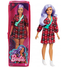 Mattel Fashionistas GRB49 Papusa Barbie in Rochie cu carouri