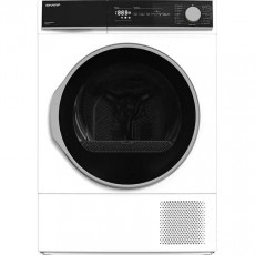 Uscător de rufe Sharp KDNHH8S8GW3EE, White/Black Uscător de rufe Sharp KDNHH8S8GW3EE, White/Black