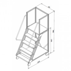 Лестница с площадкой Gama Cirus SC0503