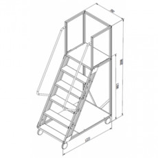 Лестница с площадкой Gama Cirus SC0603