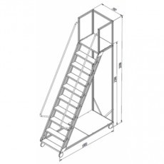 Лестница с площадкой Gama Cirus SC1003