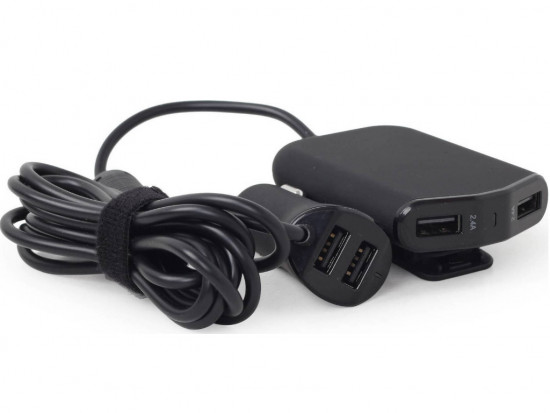 Автомобильное зарядное устройство Energenie EG-4U-CAR-01 12 Вт, Black