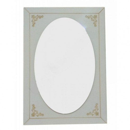 Oglinda de perete КМК Verona 0469.6 (63 cm) , Белый металлик / Патина золото