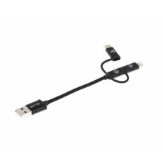 Cablu Tellur Braid 3 in 1 (TLL155343) MicroUSB/Lightning/Type-C, Black Cablu Tellur Braid 3 in 1 (TLL155343) MicroUSB/Lightning/Type-C, Black