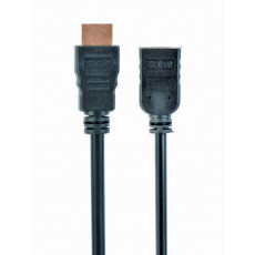 Cablu video Gembird HDMI (F)/HDMI (M), Black (CC-HDMI4X-0.5M)