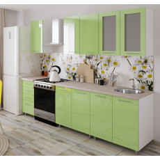 Bucatarie BS Elena 1.6 m (MDF High Gloss), Verde deschis