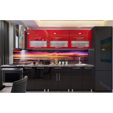 Кухня BS Модерн 1.8 м (МДФ Глянец) (стекло), Красный/Черный