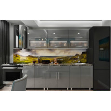 Кухня BS Модерн 1.8 м (МДФ Глянец) (стекло), Серый