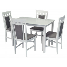 Set de mobilă Eva Masa GLORIA White + 4 scaune DEPPA R (White, NV-10WP Grey)