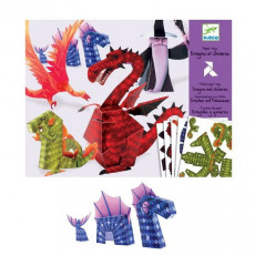 Djeco DJ09673 Set pentru creativitate Origami Dragons Djeco DJ09673 Set pentru creativitate Origami Dragons