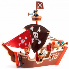 Djeco DJ06830  Jucărie din lemn  "Corabia piratilor". Ze Pirat Boat