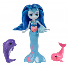 Enchantimals HCF72 Игровой набор с куклой Семья дельфинов, 15 см