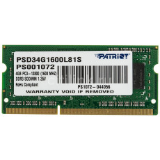 Modul de memorie DDR3L 4GB Patriot Signature Line PSD34G1600L81S (SO-DIMM/1600 MHz)