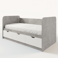 Детская кровать ML-Mobila Junior 1, без бортиков 80 х 160 см, Ателье светлый / Белый